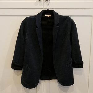 3/4 Sleeve Blazer Dark Blue w/Black Details
